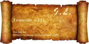 Ivascan Lili névjegykártya